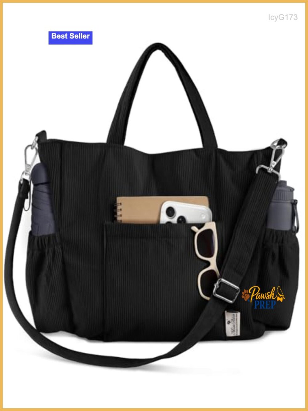 Corduroy Crossbody Tote Bag for Women 15-Inch Laptop